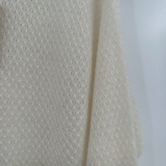 Quince Ivory Baby Alpaca-Merino Wool Diamond Stitch Crew Sweater sz XS Women's - Picture 2 of 4